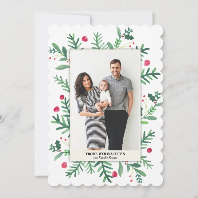 Cartes Pour Fêtes Annuelles Peinture aquarelle | Joyeux Noël (Devant)