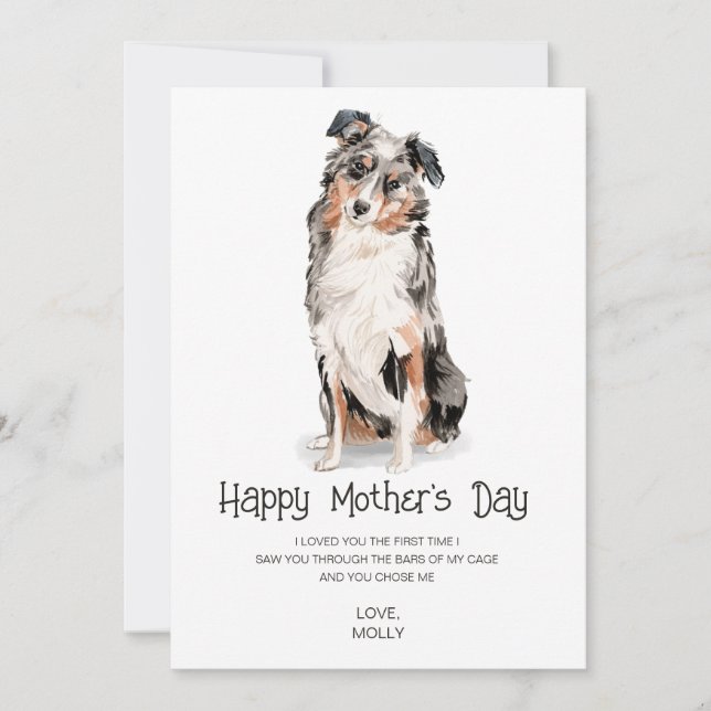 Cartes Pour Fêtes Annuelles Peinture de chien fête des mères (Devant)