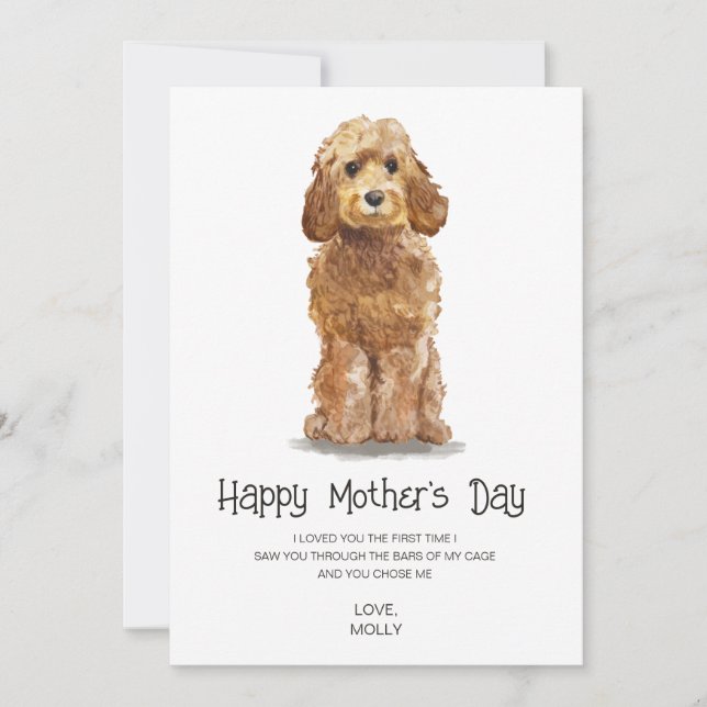 Cartes Pour Fêtes Annuelles Peinture de chien fête des mères (Devant)