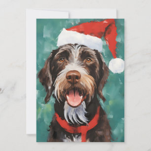 Cartes Pour Fêtes Annuelles Peinture de Noël germano-À poils durs-pointeur