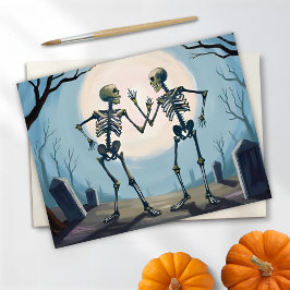 Cartes Pour Fêtes Annuelles Peinture d'Halloween de squelettes dansants