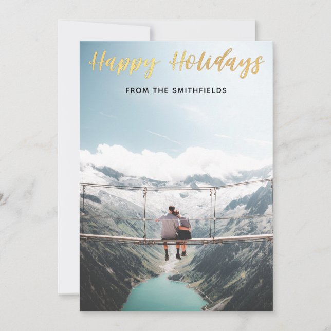 Cartes Pour Fêtes Annuelles Peinture dorée Joyeuses Fêtes de Noël (Devant)