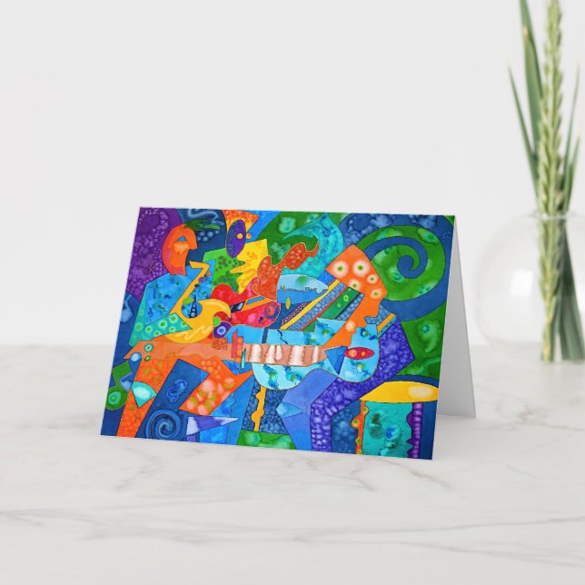 Cartes Pour Fêtes Annuelles Peinture originale "réunissez cannelure" par (Devant)