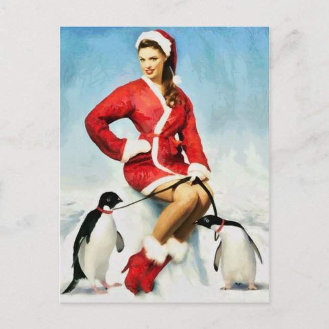 Cartes Pour Fêtes Annuelles Peinture Père Noël (Devant)