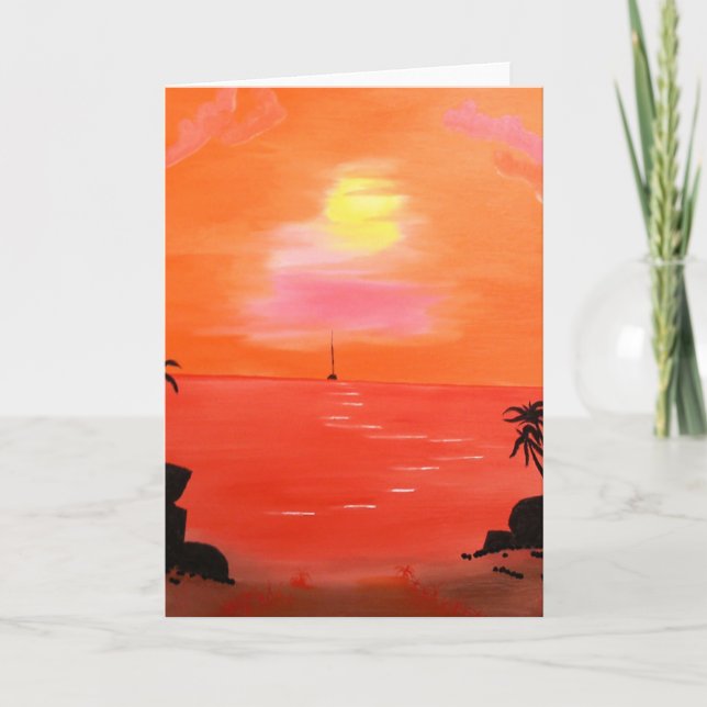 Cartes Pour Fêtes Annuelles Peinture Sky Sunset orange (Devant)