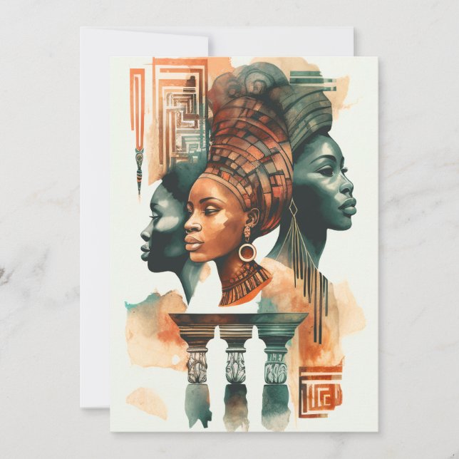 Cartes Pour Fêtes Annuelles Peinture Tribale Africaine, Art Contemporain (Devant)