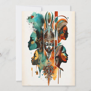 Cartes Pour Fêtes Annuelles Peinture Tribale Africaine, Art Contemporain