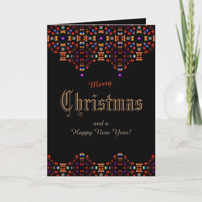 Cartes Pour Fêtes Annuelles Peintures en verre tendu Mosaics CC0149 Noël (Devant)