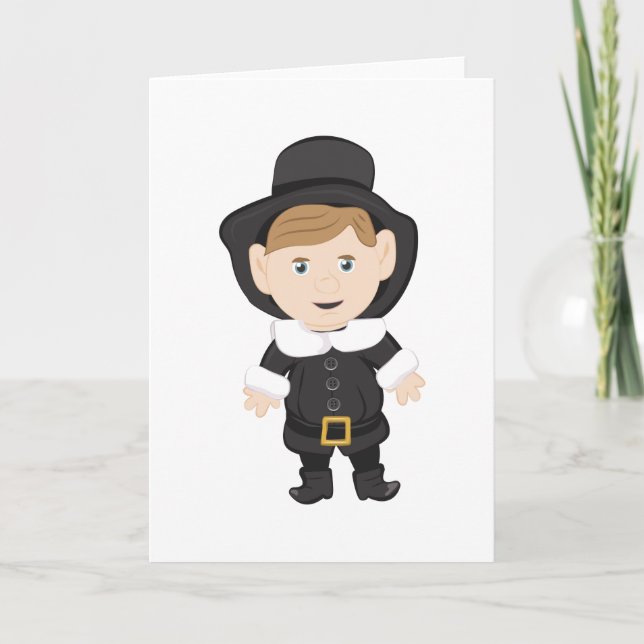 Cartes Pour Fêtes Annuelles Pèlerin de Thanksgiving (Devant)