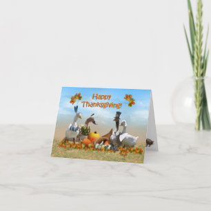 Cartes Pour Fêtes Annuelles Pèlerin et canards indiens Thanksgiving