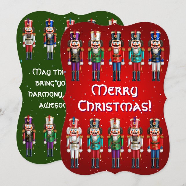 Cartes Pour Fêtes Annuelles Peloton de crackers de Noël (Devant / Derrière)