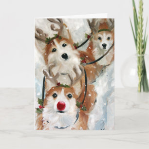 Cartes Pour Fêtes Annuelles Pembroke Welsh Corgi Christmas Reindeer