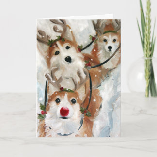 Cartes Pour Fêtes Annuelles Pembroke Welsh Corgi Christmas Reindeer