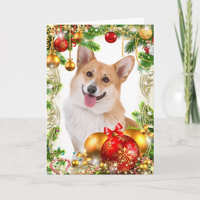 Cartes Pour Fêtes Annuelles Pembroke Welsh Corgi Noël (Devant)