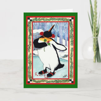 CARTES POUR FÊTES ANNUELLES PENGUIN DANS L'AMOUR