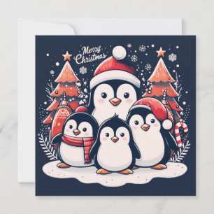 Cartes Pour Fêtes Annuelles Penguin de Noël par Rp
