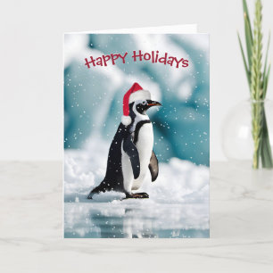 Cartes Pour Fêtes Annuelles Penguin de Noël sur Iceberg