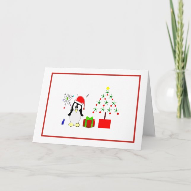 Cartes Pour Fêtes Annuelles Penguin Holiday (Devant)