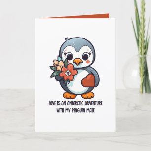 Cartes Pour Fêtes Annuelles Penguin Love Valentine's Day Card