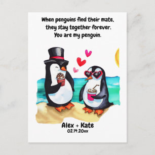 Cartes Pour Fêtes Annuelles Penguin Valentines