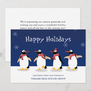 Cartes Pour Fêtes Annuelles Penguins Red Scarf Noël Accueil d'entreprise