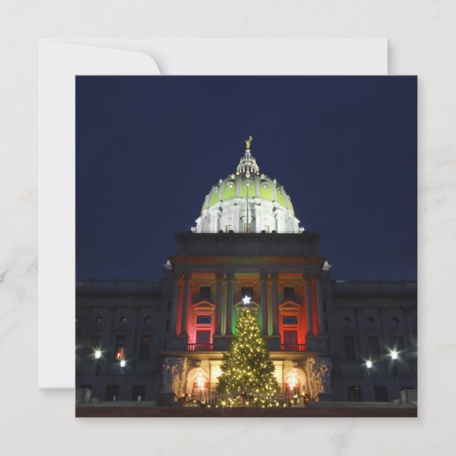 Cartes Pour Fêtes Annuelles Pennsylvania State Capitol Christmas Tree Lights (Devant)
