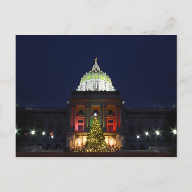 Cartes Pour Fêtes Annuelles Pennsylvania State Capitol Christmas Tree Lights (Devant)