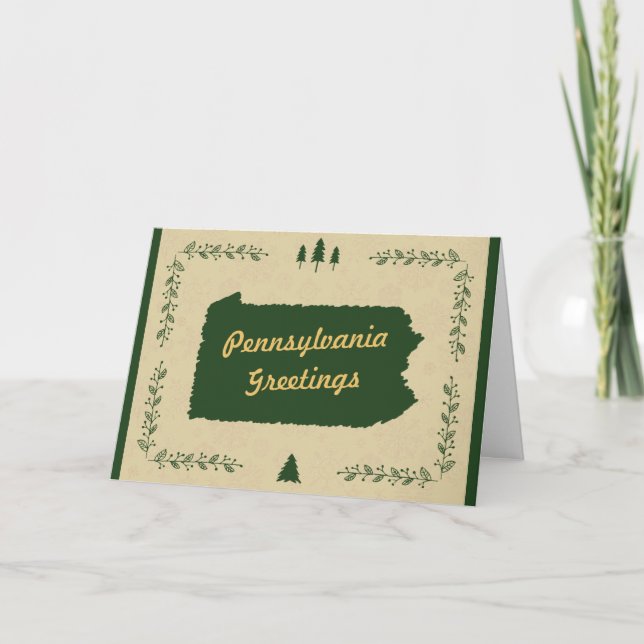 Cartes Pour Fêtes Annuelles Pennsylvanie State Christmas Holiday Greys (Devant)