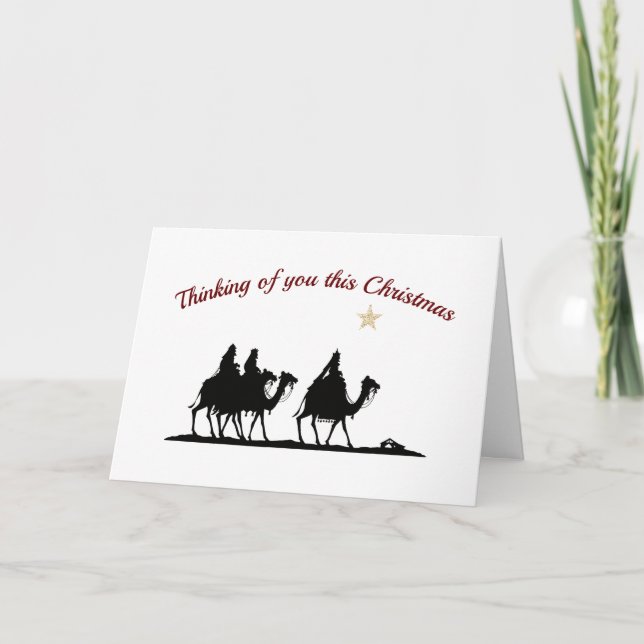 Cartes Pour Fêtes Annuelles PENSÉE À VOUS | Trois Magi | Noël (Devant)