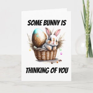 Cartes Pour Fêtes Annuelles Penser à toi mignon lapin chatte joyeux