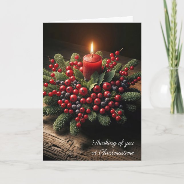 Cartes Pour Fêtes Annuelles Penser à vos baies de Noël (Devant)