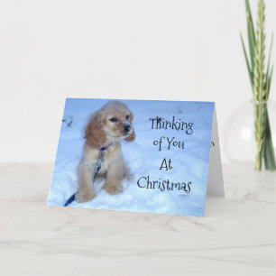 CARTES POUR FÊTES ANNUELLES PENSER À VOUS À CHRISTMAS-SNOWBOUND PUP