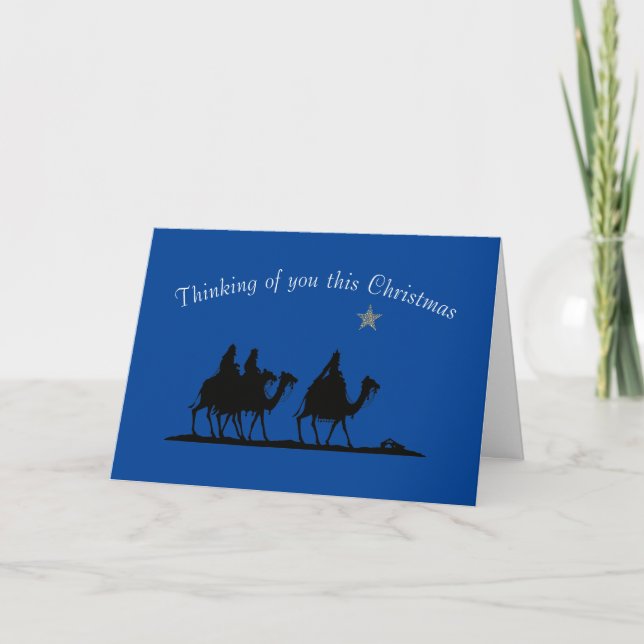 Cartes Pour Fêtes Annuelles PENSER À VOUS A CROYÉ | Trois Magi | Noël (Devant)