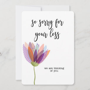 Cartes Pour Fêtes Annuelles penser à vous condoléances endeuillée perte aimée