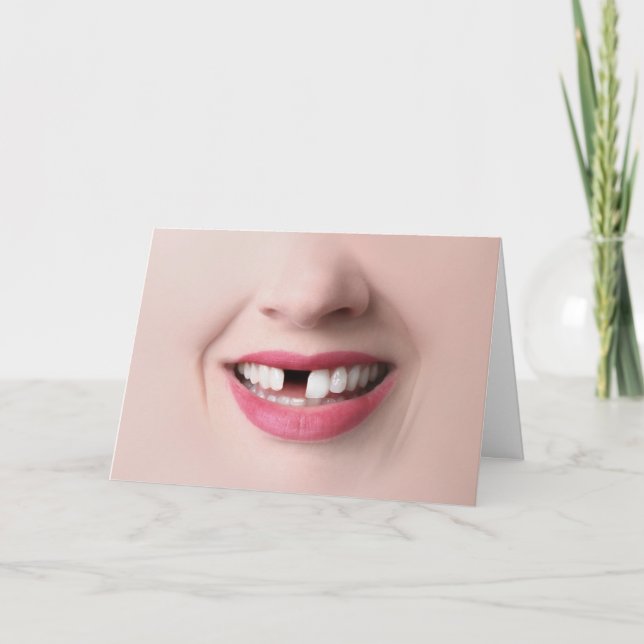 Cartes Pour Fêtes Annuelles Penser à vous drôle Dur manque dent souris (Devant)