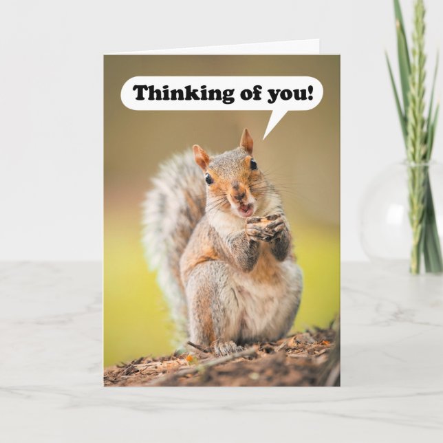 Cartes Pour Fêtes Annuelles Pensez à vous au camp d'été Talking Squirrel (Devant)