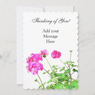 Cartes Pour Fêtes Annuelles Pensez à vous, Crisp Fresh Geraniums