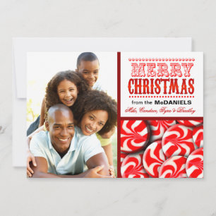 Cartes Pour Fêtes Annuelles Pepperment Bonbon Joyeux Noël Photo Collage