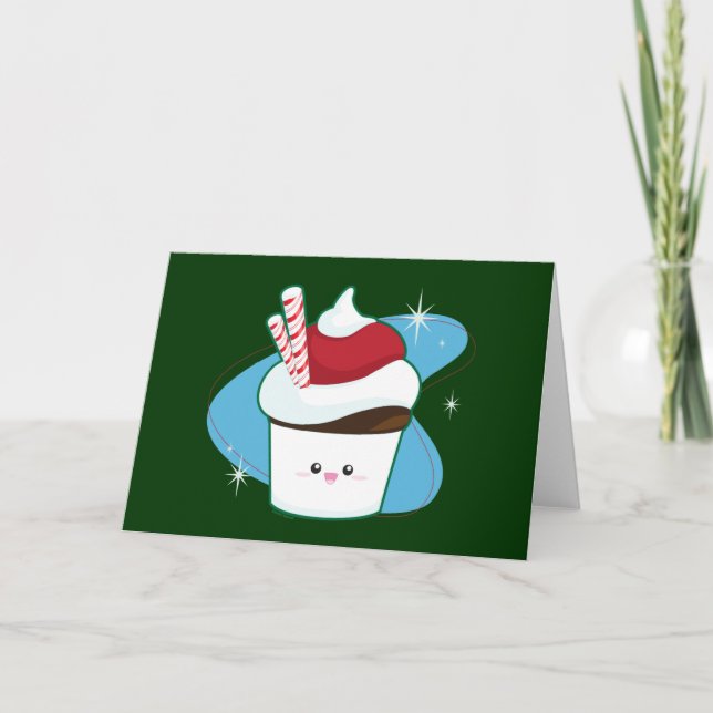 Cartes Pour Fêtes Annuelles Peppermenthe Cupcake (Devant)