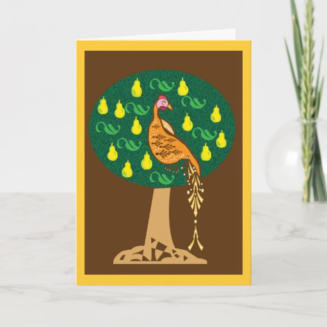 Cartes Pour Fêtes Annuelles Perdrix dans un poirier (Devant)