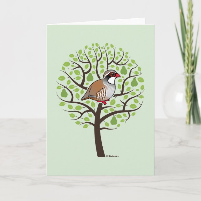 Cartes Pour Fêtes Annuelles Perdrix dans un poirier (Devant)