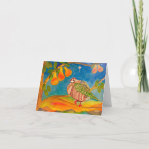 Cartes Pour Fêtes Annuelles Perdrix dans un poirier le matin de Noël