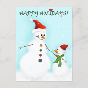 Cartes Pour Fêtes Annuelles Père et fils de Snowman