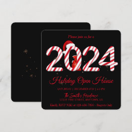 Cartes Pour Fêtes Annuelles Père Noël 2024, flocons élégants chic