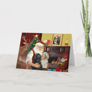 Cartes Pour Fêtes Annuelles Père Noël 2 Espagnols de Cocker
