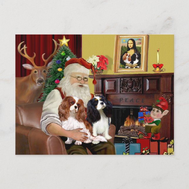 Cartes Pour Fêtes Annuelles Père Noël 2 Rois Cavalier Charles (Devant)