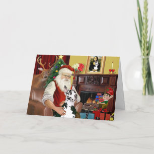 Cartes Pour Fêtes Annuelles père Noël à la maison - Great Dane (Arlequin)