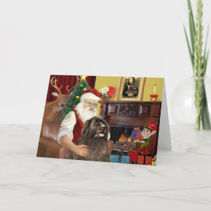 Cartes Pour Fêtes Annuelles père Noël à la maison-Terre-Neuve (brun)