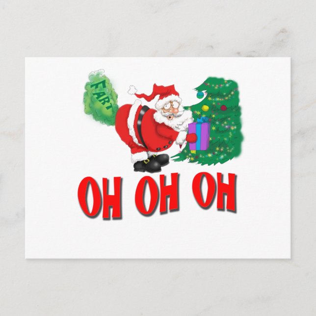 Cartes Pour Fêtes Annuelles père Noël a pété (Devant)