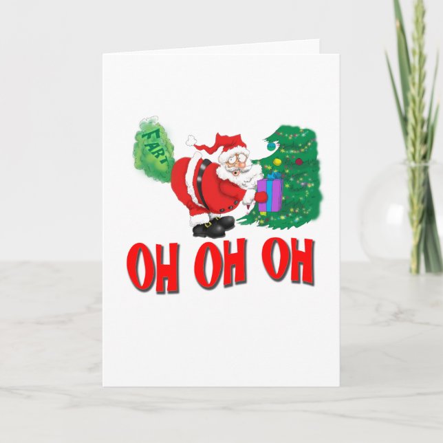 Cartes Pour Fêtes Annuelles père Noël a pété (Devant)